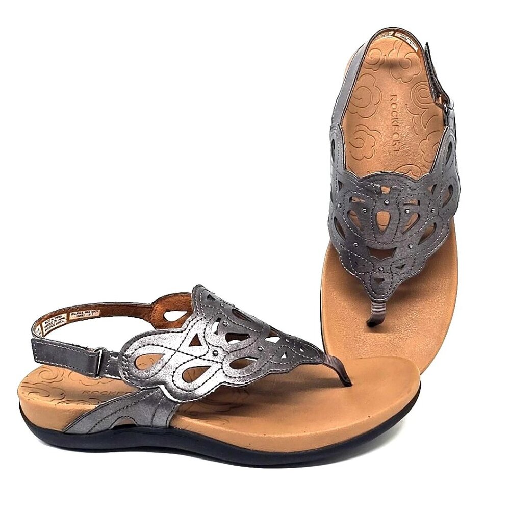 Rockport Ridge Sling Bronze T-Strap Thong Sandals Women's Size 9